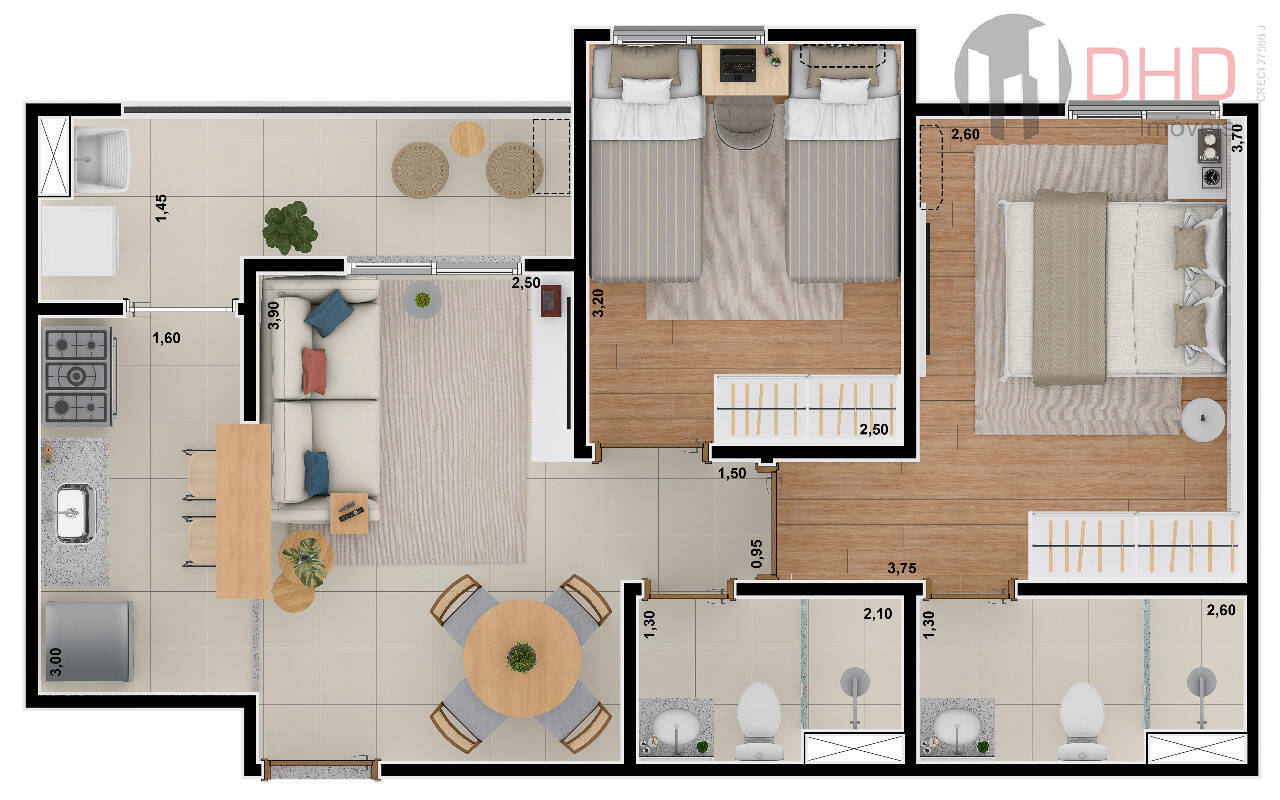 Apartamento à venda com 2 quartos, 55m² - Foto 5