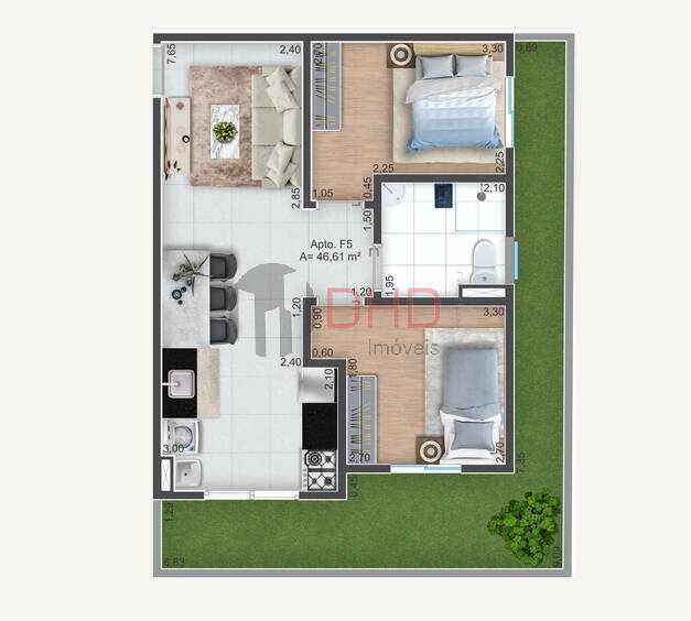 Apartamento à venda com 2 quartos, 40m² - Foto 8